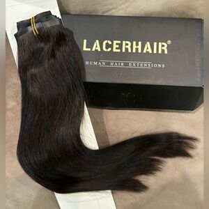 Lacer Hair Clip in Human hair extensions NWT